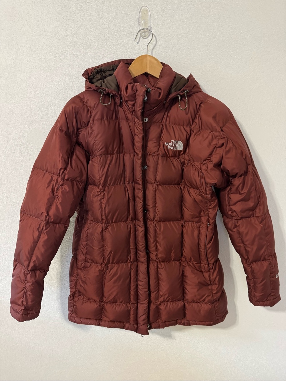 The North Face Y2K 600 Series Down Puffer Jacket Burgundy Removable Hood-Medium